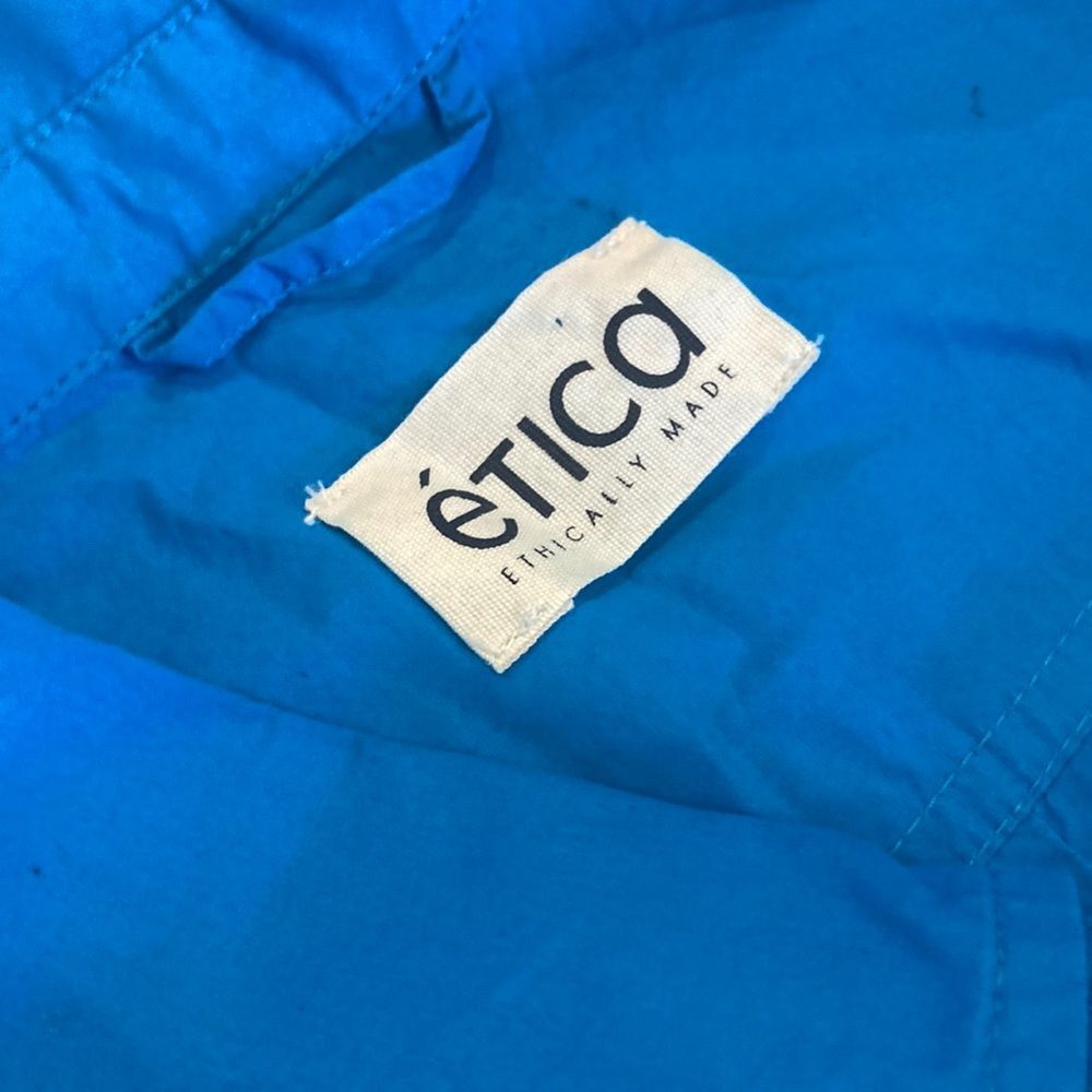 Etica 100% Organic Cotton Poplin Tina Midi Shirt Dress Blue Small - Picture 6 of 9